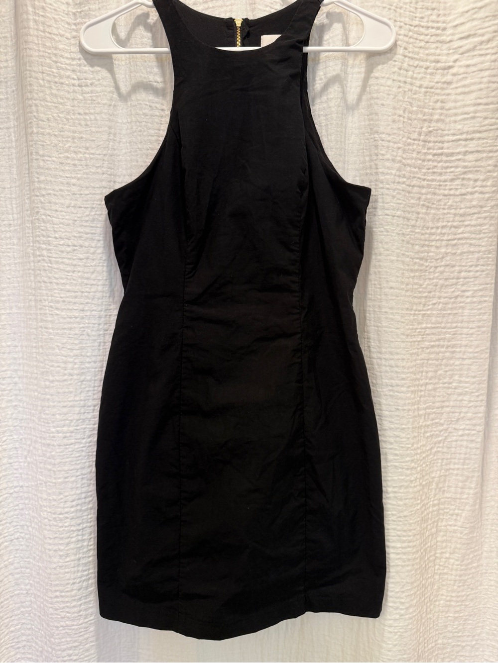 Anthropologie Maeve High Neck Halter Slim Mini Dress Black Size 4 - Picture 2 of 7